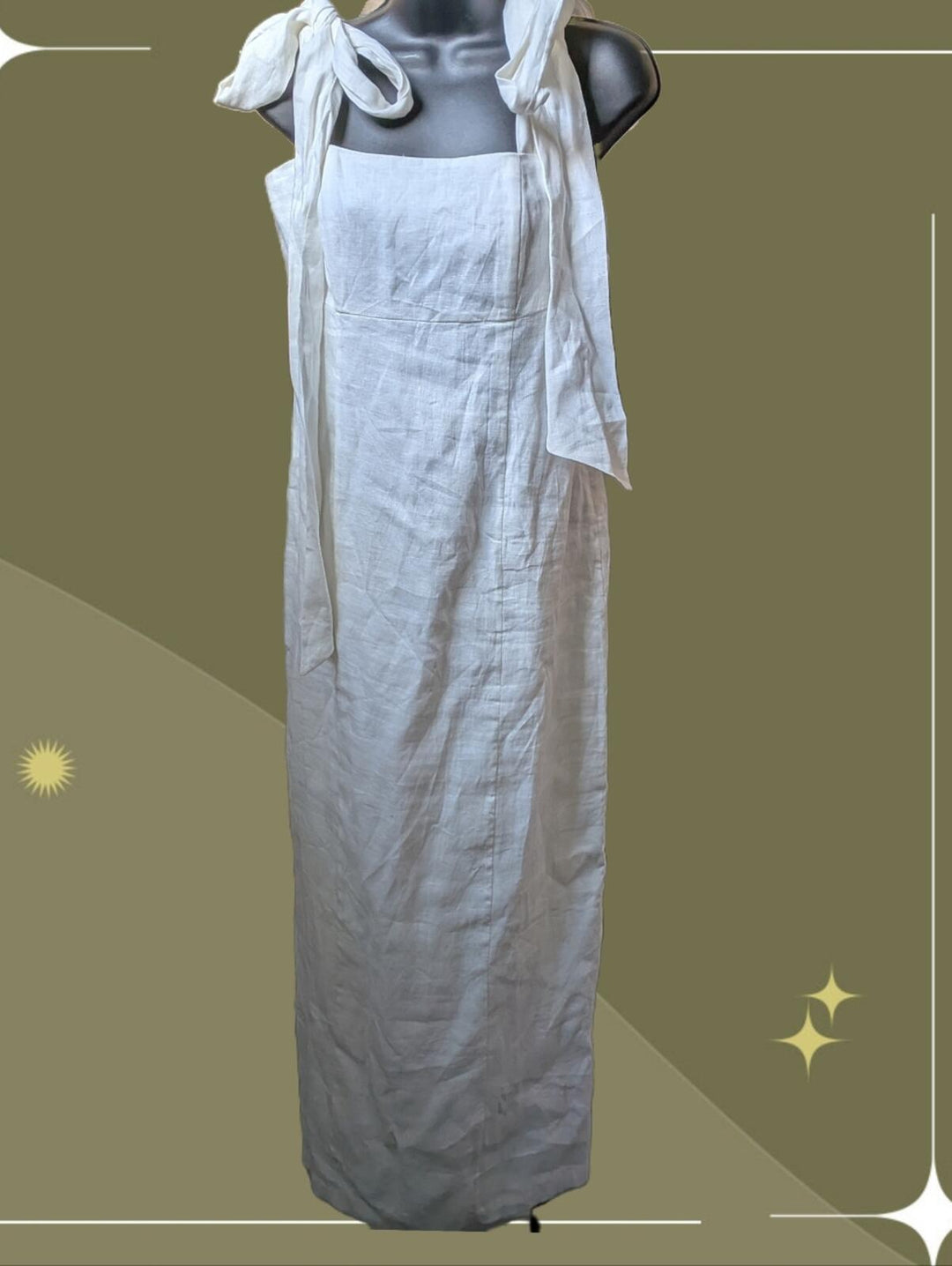 Dissh Aisle Linen Tie Shoulder Dress - US 6