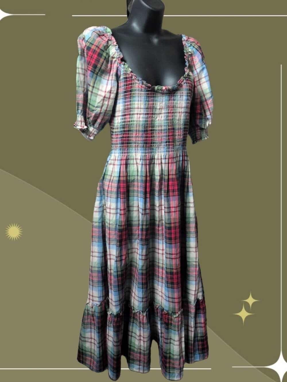 The Louisa Nap Dress in Tartan Plaid by  Hill House Home size m