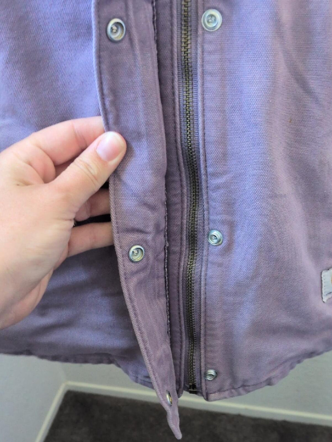 Lavender Rare Carhartt Sherpa Duck Vest With Hood - Large