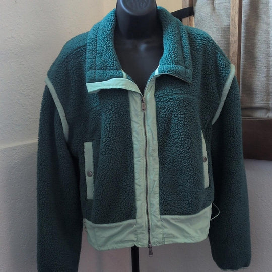 Free People Movement Courtside Fleece Zip Up In Botanical Combo - Small