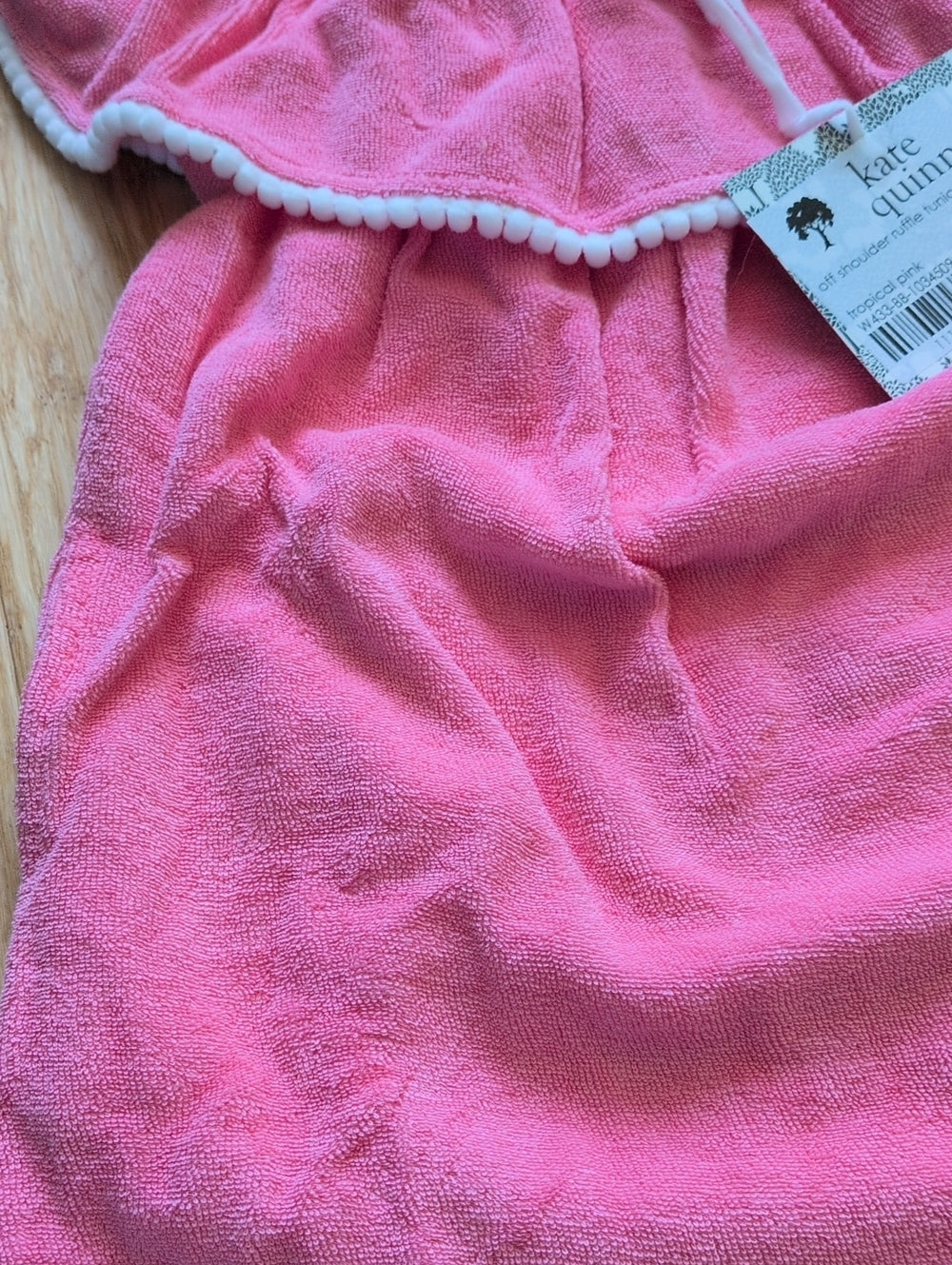 Kate Quinn Off Shoulder Ruffle Tunic Cover Up Size 18-24 Mo In Tropical Pink
