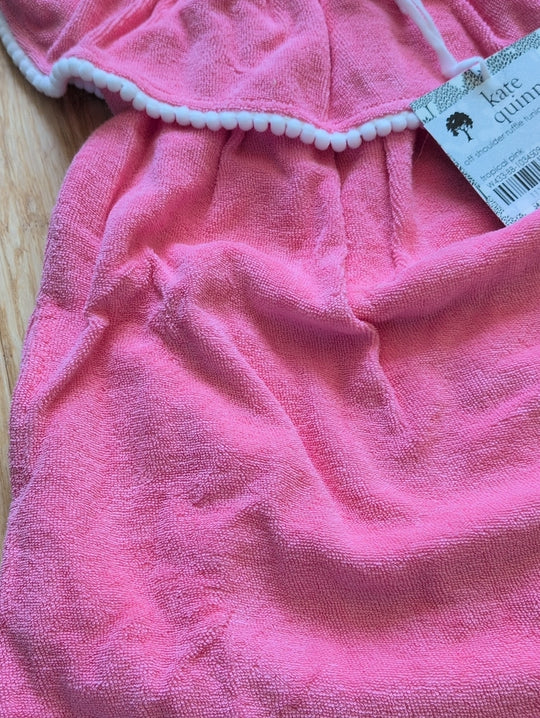 Kate Quinn Off Shoulder Ruffle Tunic Cover Up Size 18-24 Mo In Tropical Pink