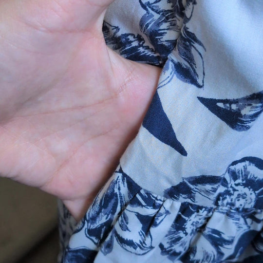 Abercrombie Ruffle Smocked Midi Dress In Blue Floral