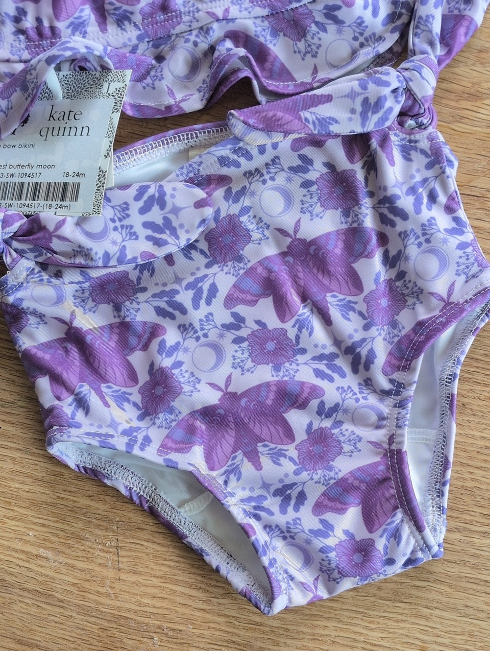 Kate Quinn Baby Girl Tie Bow Bikini In Forest Butterfly Moon 18-24 Mo