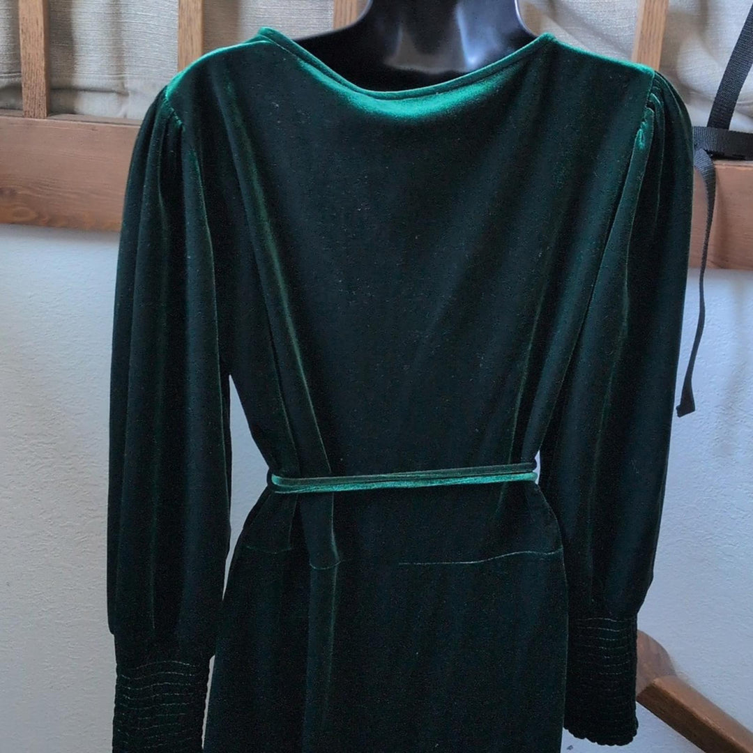 Nordstrom Belle And Bloom Green Velvet Wrap Dress - Large