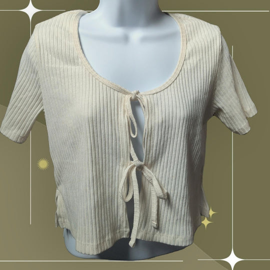 Lisa Says Gah Capri Tie Front Top - Small