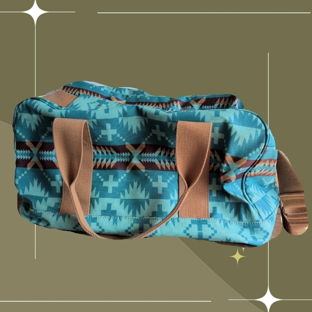 Pendleton Teal Aztec Printed Duffle Bag