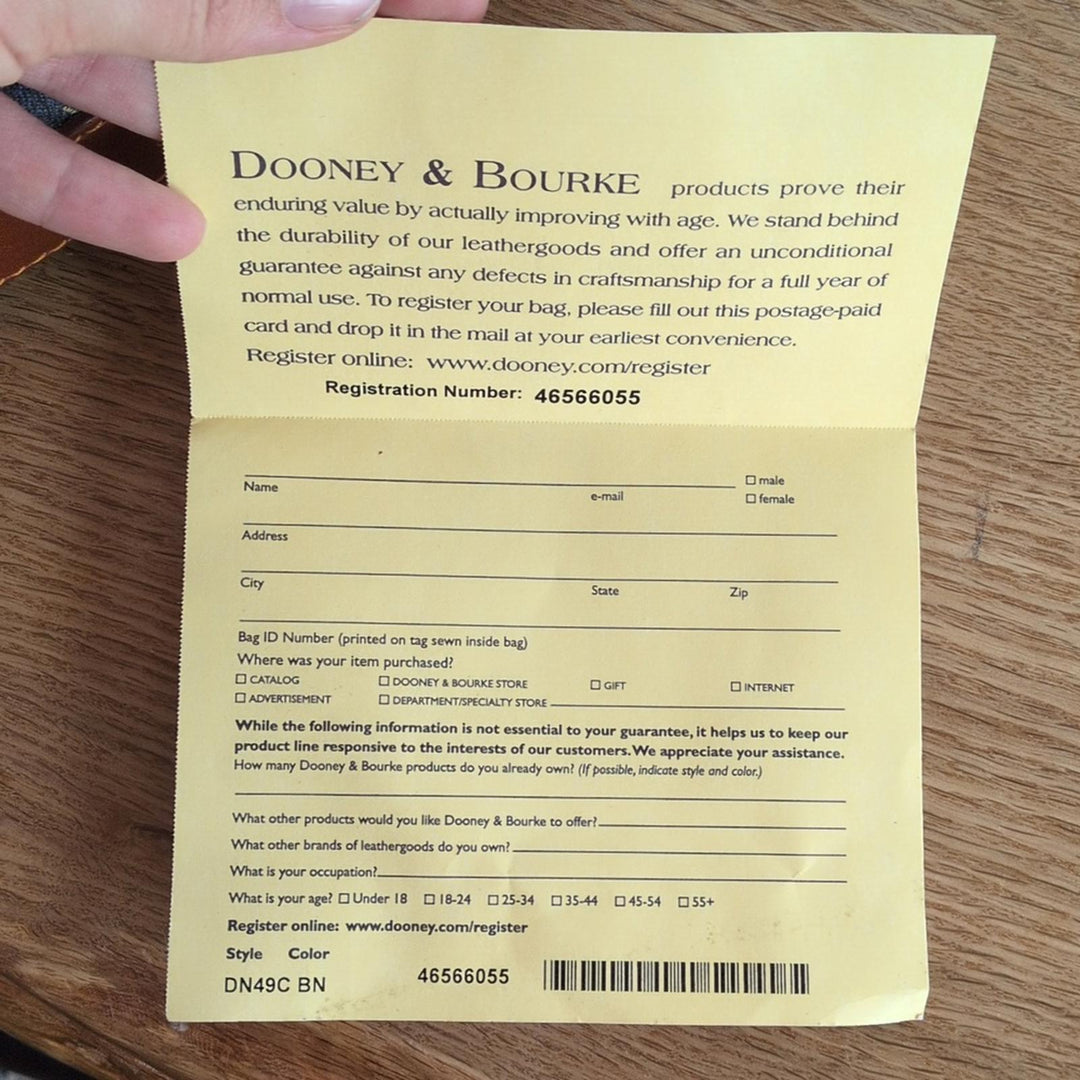 Vintage Dooney And Bourke Jean Tassel Zip Top Shoulder Bag