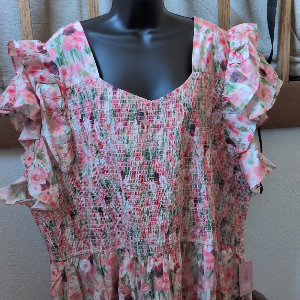 Ivy City Co Hattie Dress In Watercolor Floral - 5x