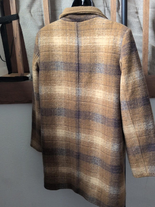 Pendleton Plaid Wool Tan Zip Up Coat - S