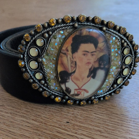 Frida Kahlo Saints And Angels Leather Belt Size 34 (Small)