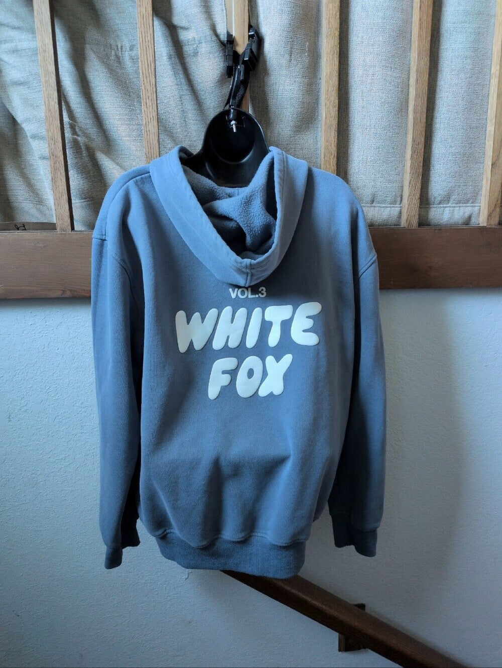White Fox Blue Hoodie Sweater Size S/M
