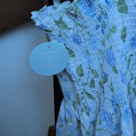 Hill House Ellie Nap Dress And Blue Green Peony Bouquet - XXL