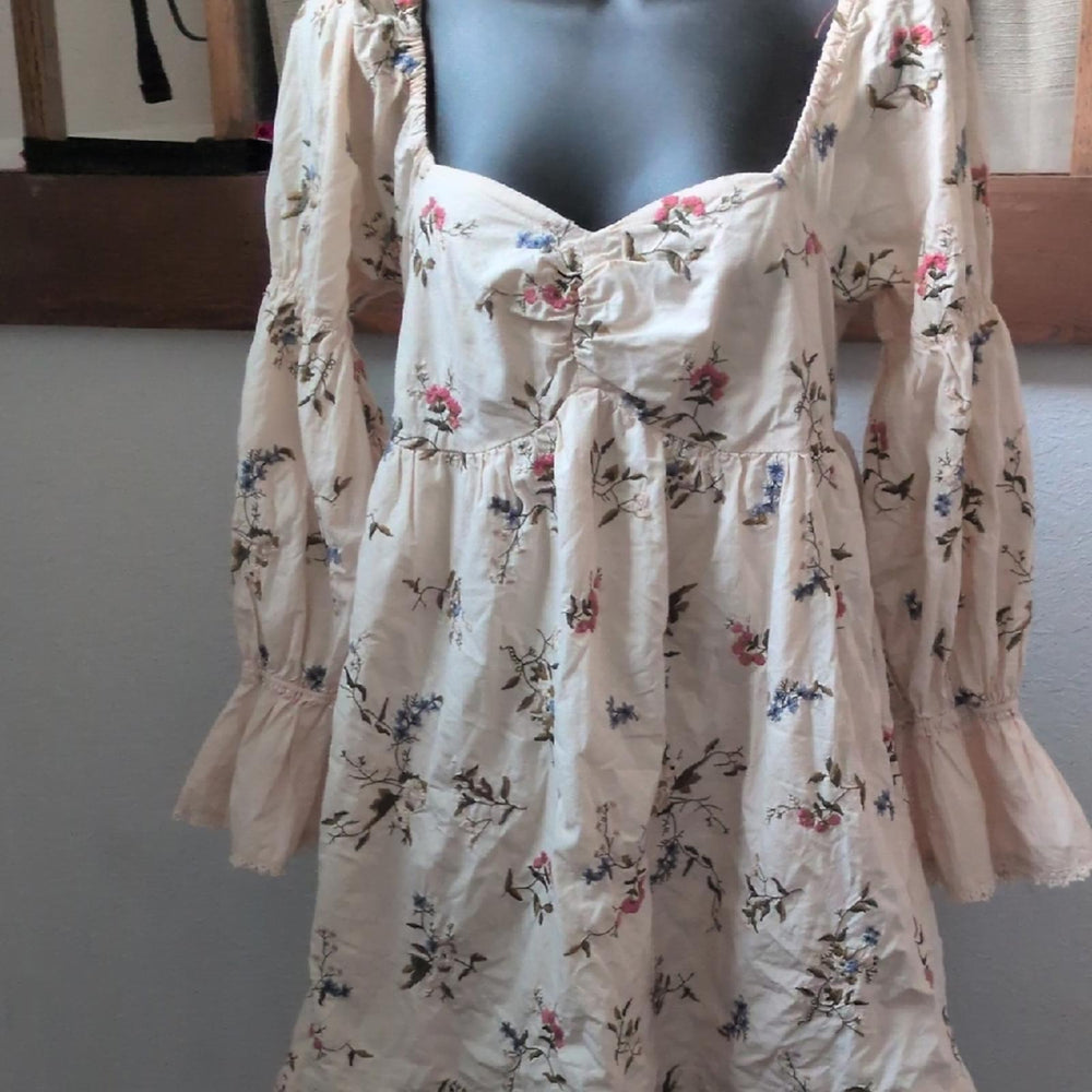 by Anthropologie Long Sleeve Embroidered Mini Dress - Small