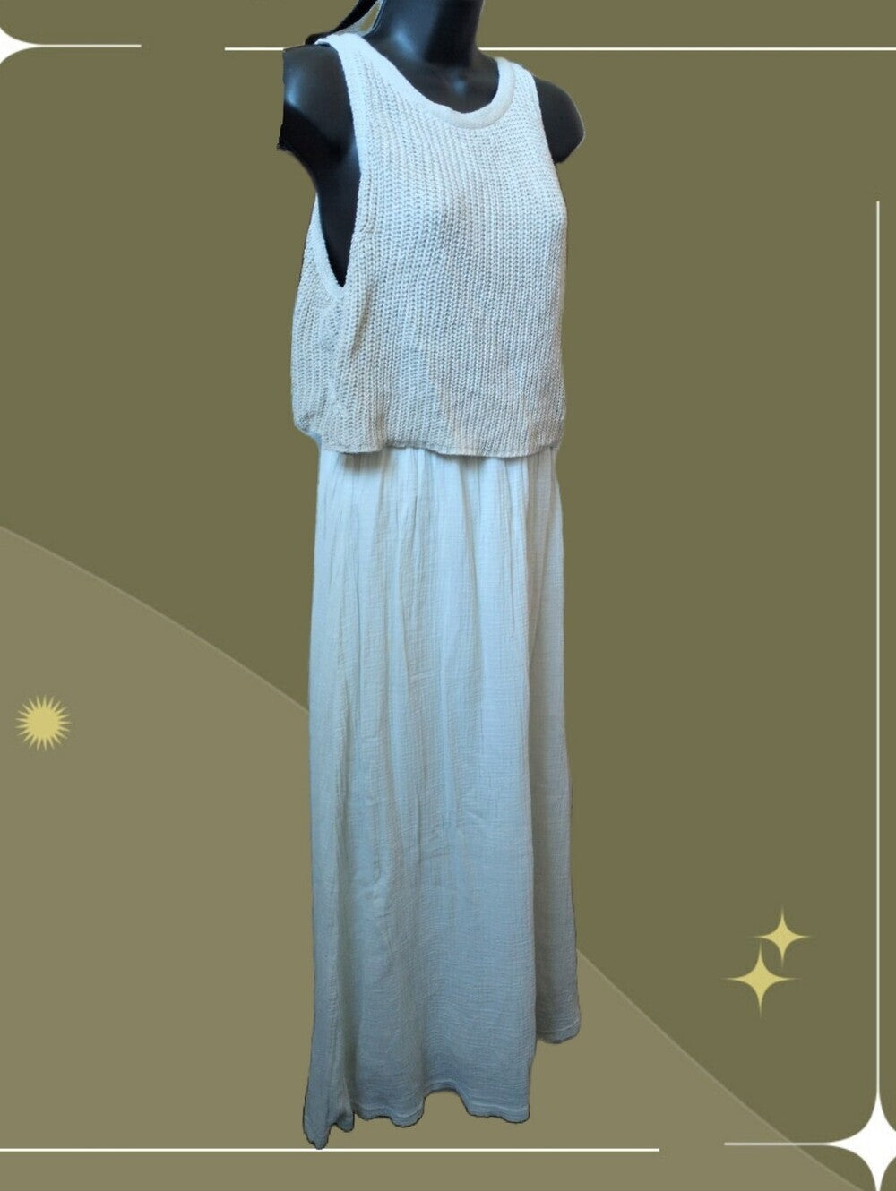 Anthropologie Moth Layered Sandstone sweater Maxi Dress size m