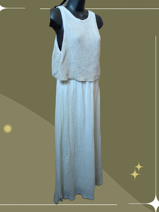 Anthropologie Moth Layered Sandstone sweater Maxi Dress size m