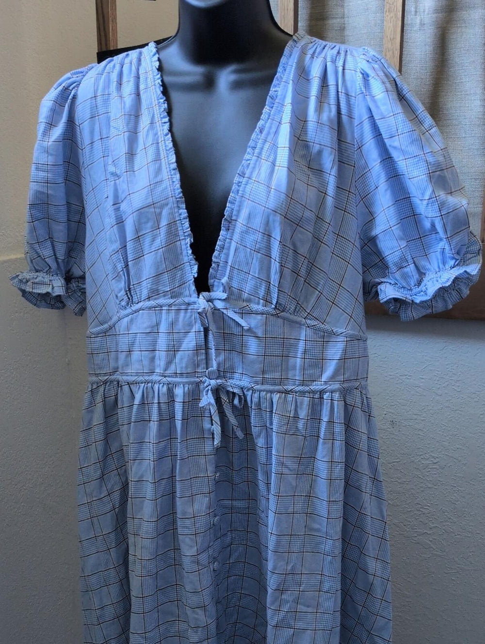 Hill House Home Sabrina dress in a blue Diana check plaid - XL