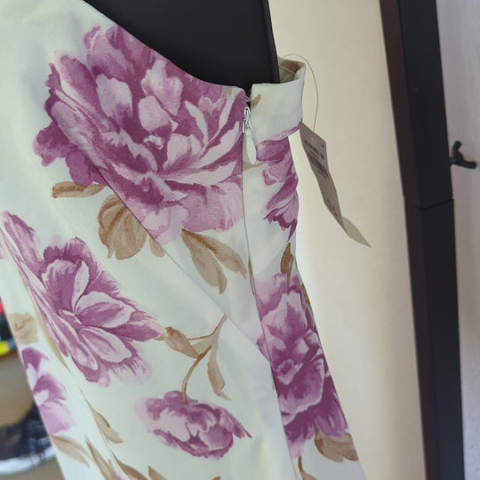 Abercrombie purple floral tie back midi dress - Medium