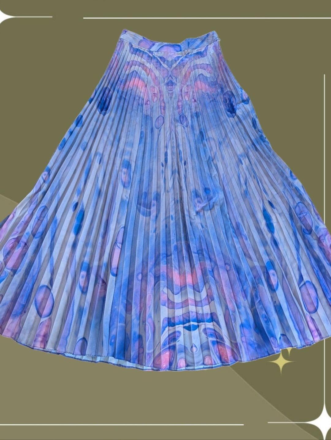 Anthropologie Siddhartha Bansal Marble-dyed Pleated Maxi Skirt Size 8