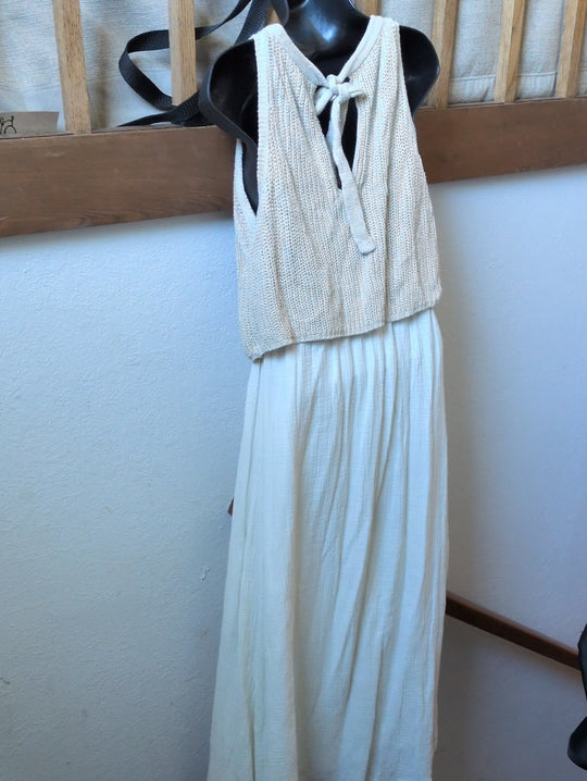 Anthropologie Moth Layered Sandstone sweater Maxi Dress size m