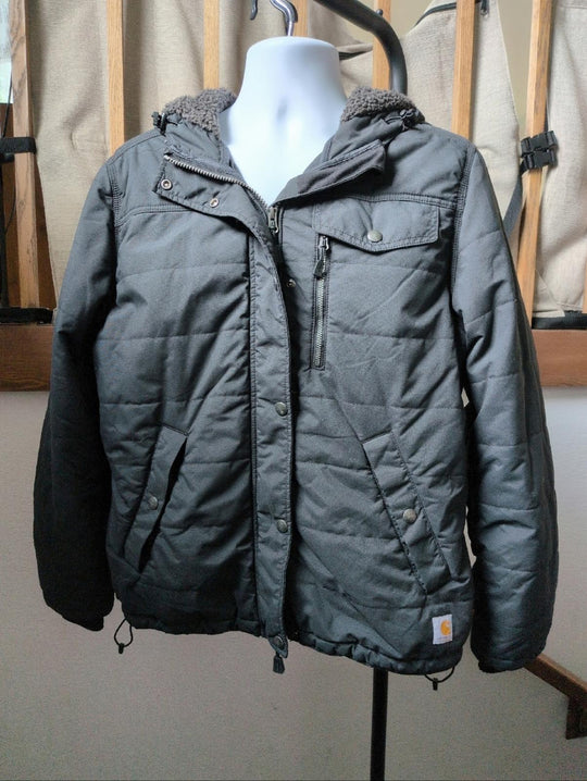 Carhartt women's black hooded utility jacket style 103909 - XL