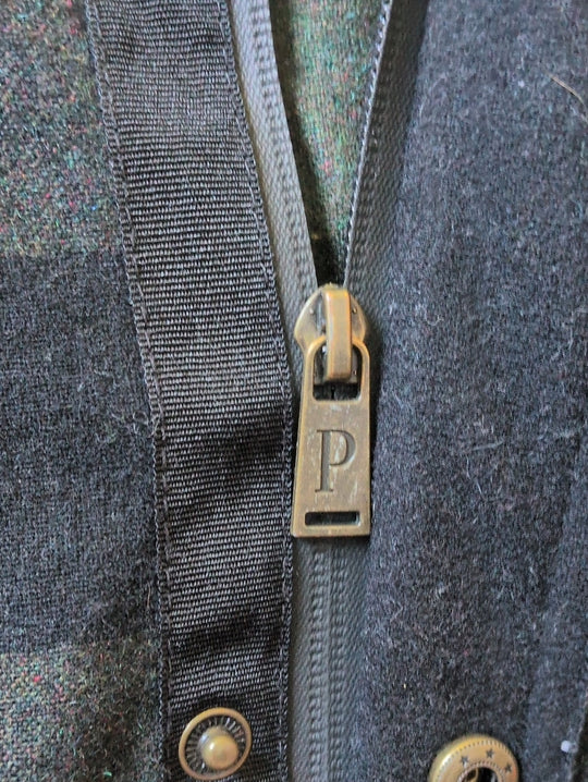 Pendleton Wool Zipper Buffalo Plaid Olive And Black Jacket  - L