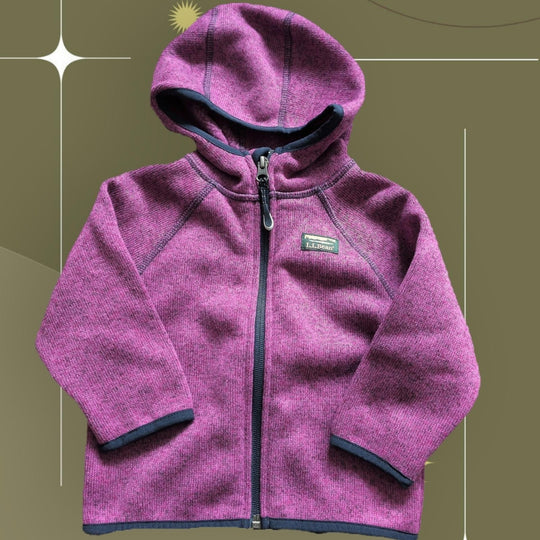 Girls LLBean Zip Up Sweater Jacket