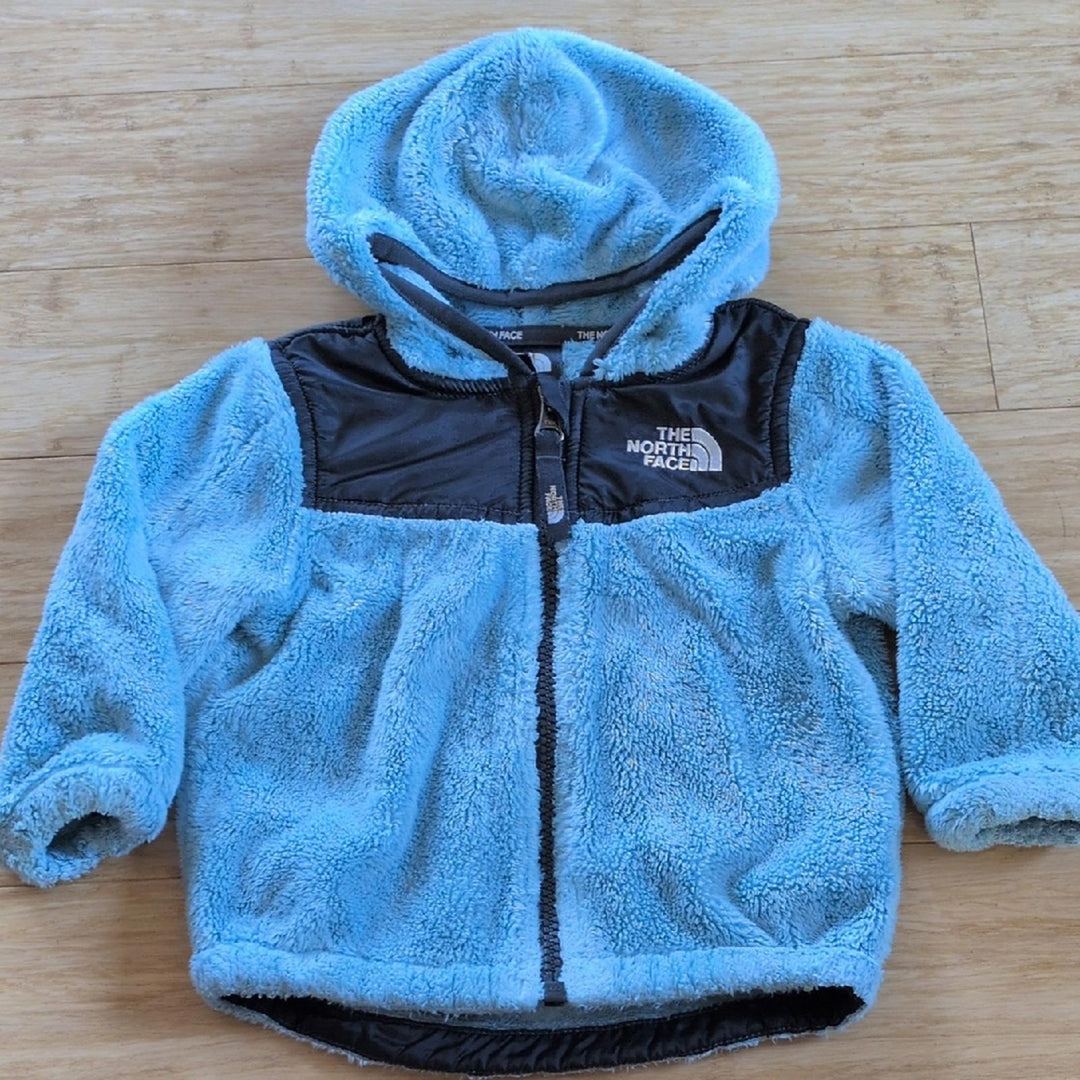 North Face Oso Light Weight Soft Blue Zip Jacket -  6-12 Mo