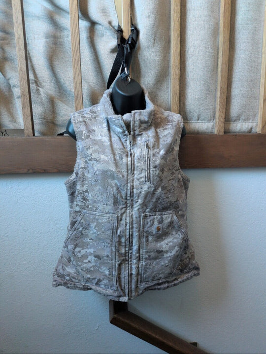 Carhartt Women's Washed Duck Sherpa-Lined Digital Camo Limited Edition Vest  - s