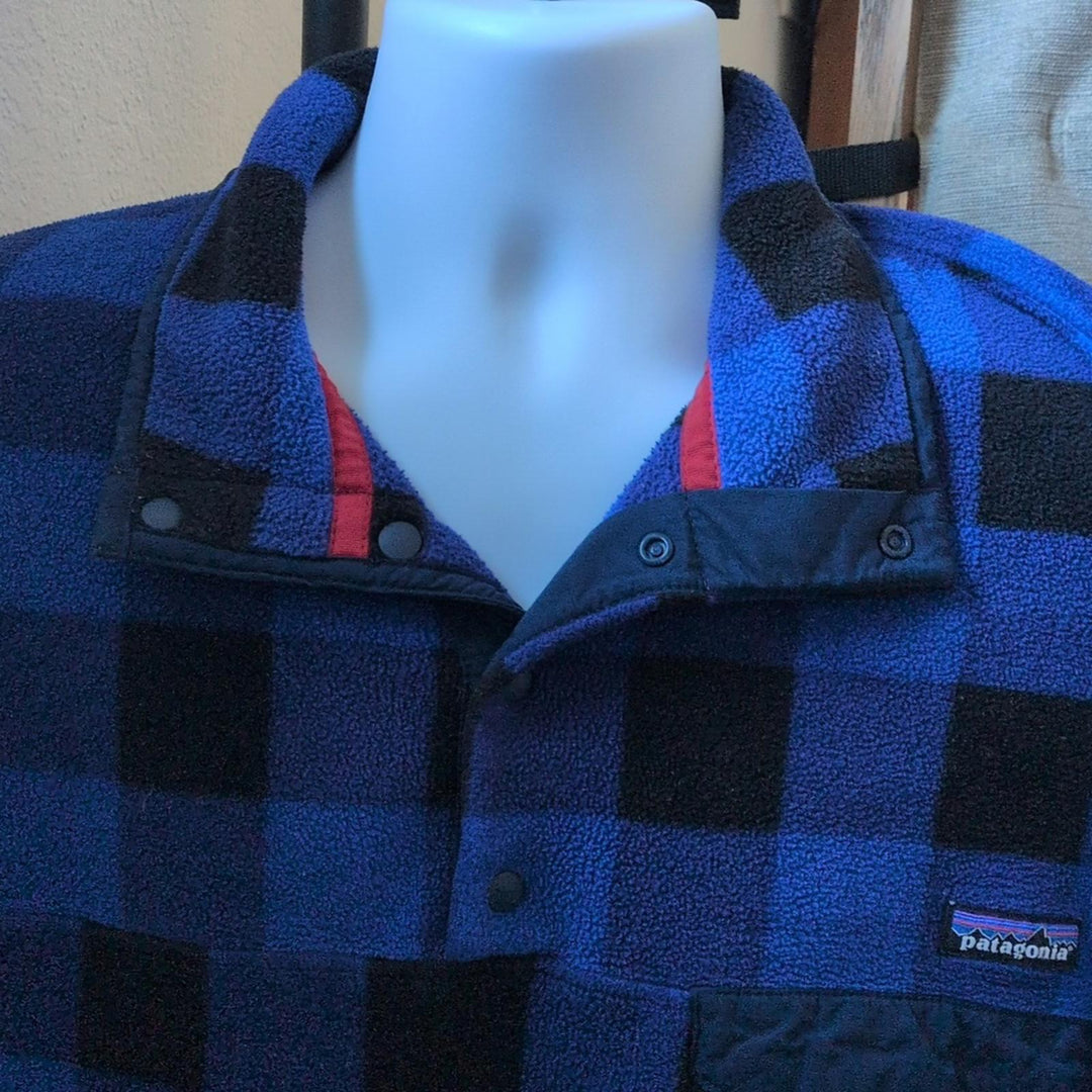 Patagonia Synchilla In Blue Plaid - Medium