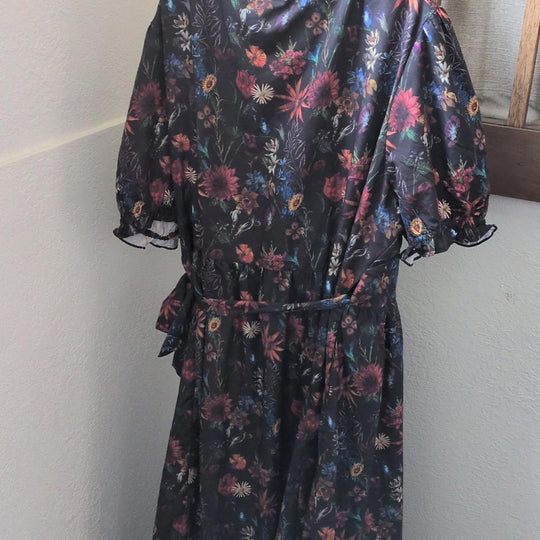 Jessakae Elara Black Floral Wrap Dress - 5x