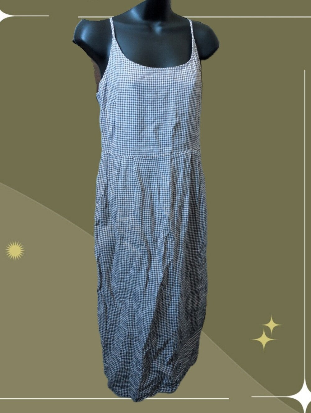 Quince 100% European Linen Scoop Neck Midi Dress size s