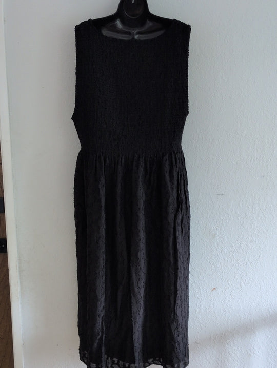 Hill House The Cosima Nap Dress In Black Fil Coupe- 4XL