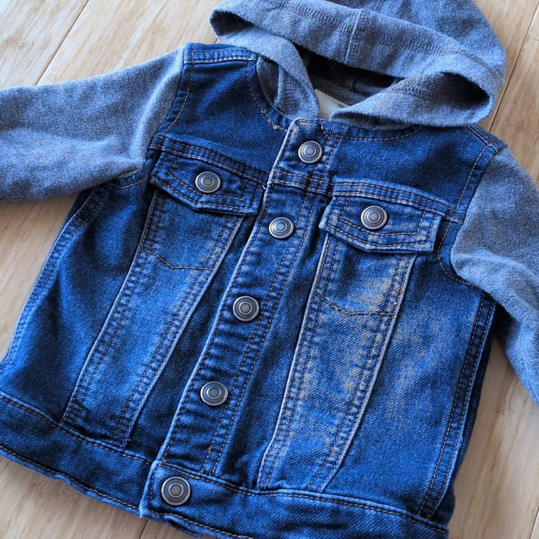 First Impressions Snap Up Baby Jean And Sweater Jacket - 3-6 mo