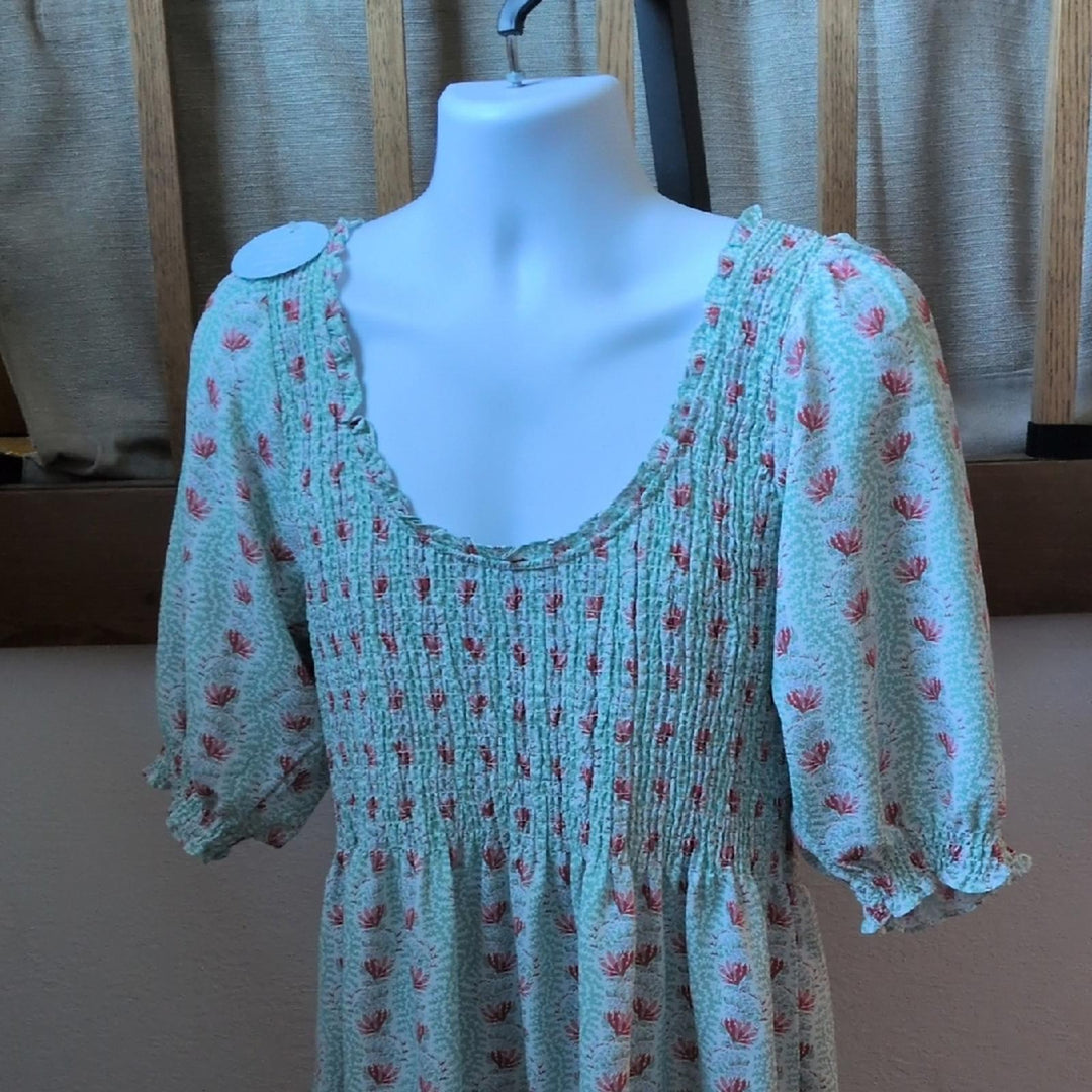 Hill House Home Louisa Nap Dress In Trailing Vine Multi Poly Crepe - 2XL
