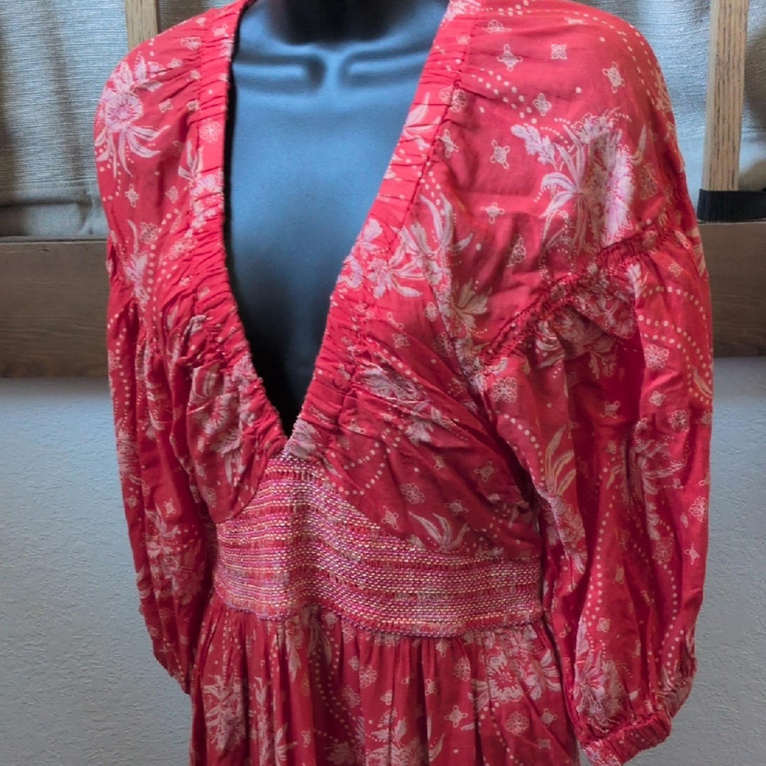 Golden Hour Maxi Dress In Cayenne And Pink - Small