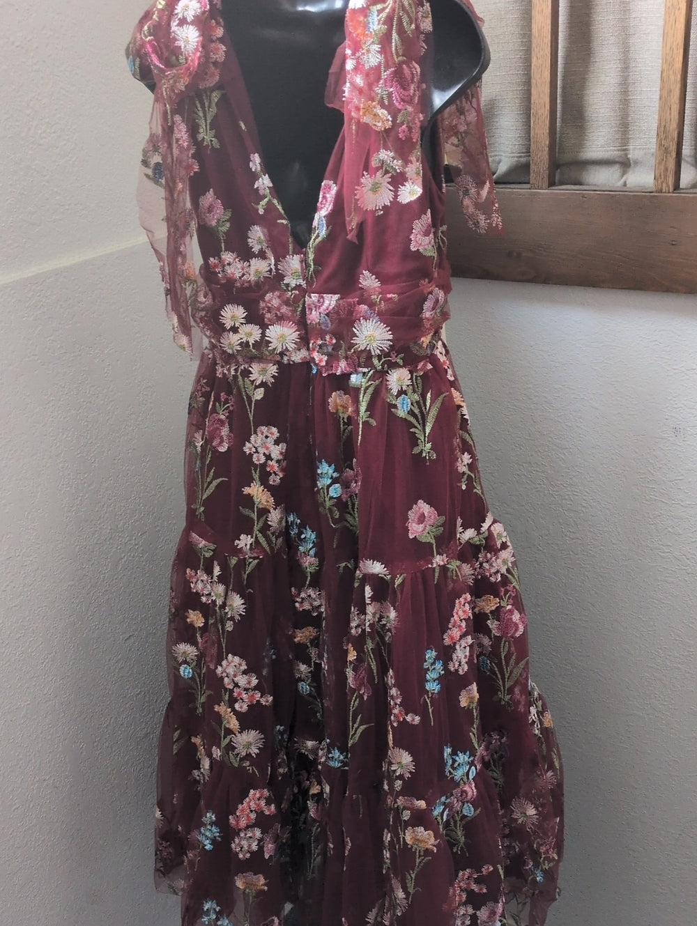 Jessakae Margaret Floral Tie Strap Dress - Small