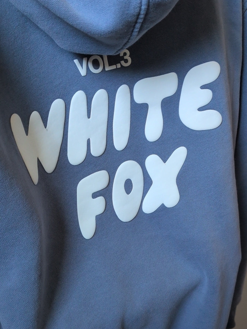 White Fox Blue Hoodie Sweater Size S/M