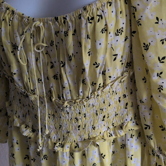For Love and Lemons Chrysanthemum Midi Dress in Lemonade