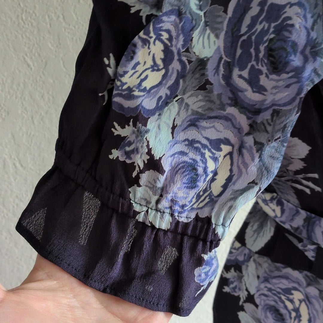 Reformation Blue Rose Wrap Dress