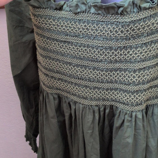 Hill House Home The Naomi Nap Dress in Leaf Green Cotton - XL