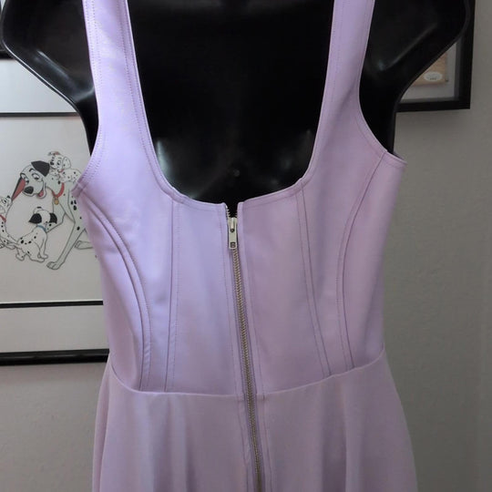 Blackmilk Tie Front Lavender Vegan Leather Mini Dress - US 12