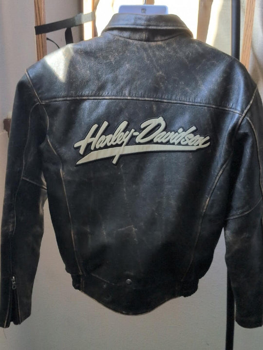Harley Davidson 2004 Brown Leather Motorcycle Jacket - Medium
