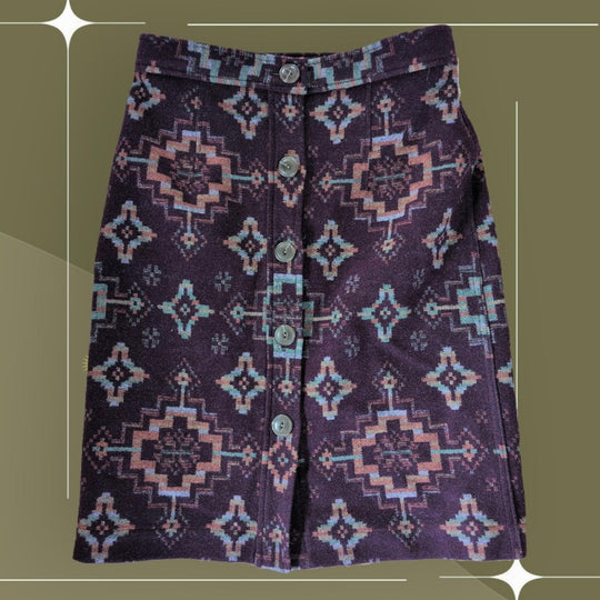 Reversible Pendleton Aztec Southwestern Mulberry Skirt - US2
