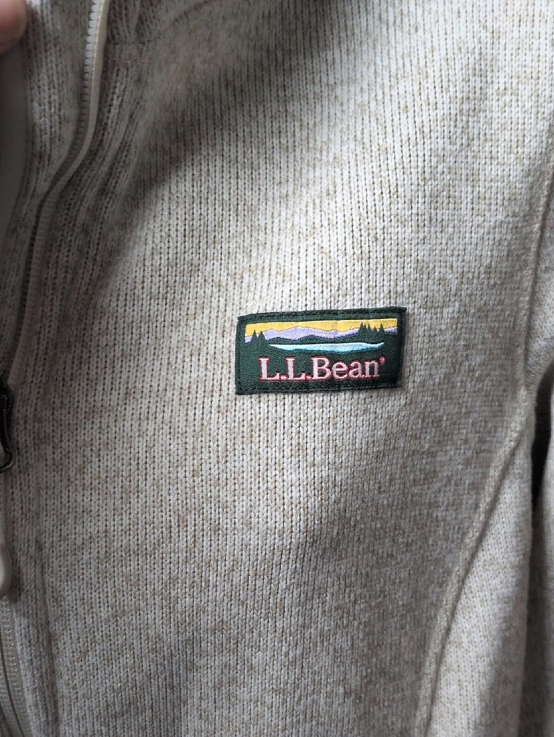 L.L.Bean Sweater Fleece Full-Zip Jacket In Sailcloth Tan - MT
