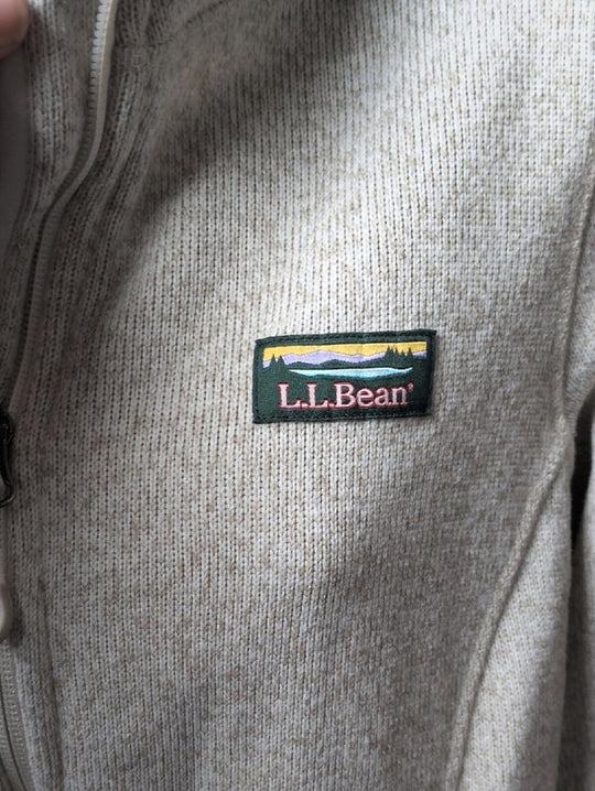 L.L.Bean Sweater Fleece Full-Zip Jacket In Sailcloth Tan - MT