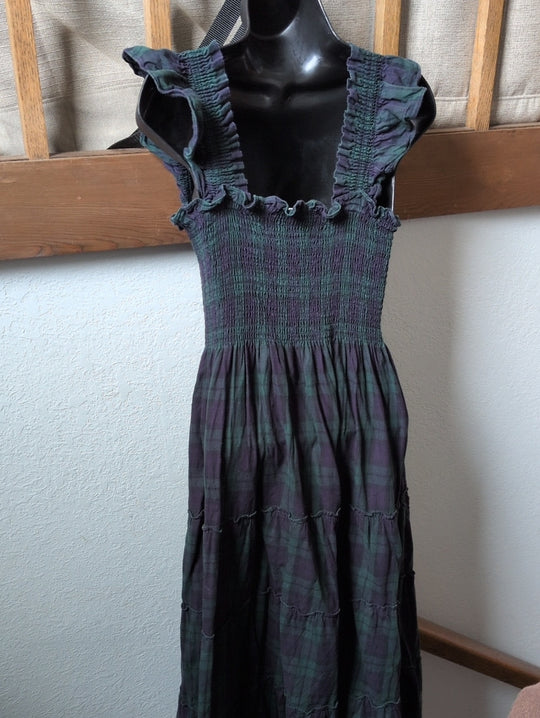 Hill House Ellie Blackwatch Tartan Plaid Dress Size M