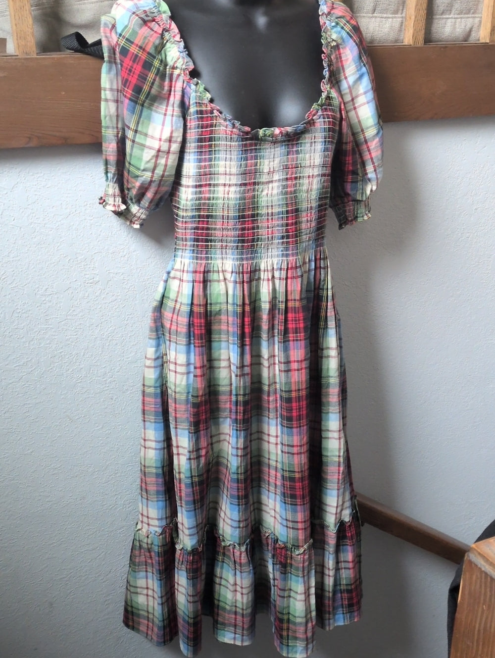 The Louisa Nap Dress in Tartan Plaid by  Hill House Home size m