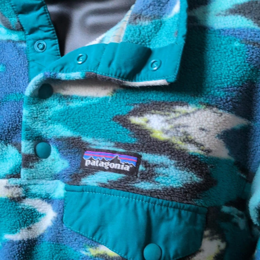 Patagonia Synchilla Trout Tales Elwha Blue Sweater- Medium