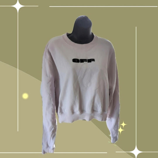 Off white cropped crew sweater